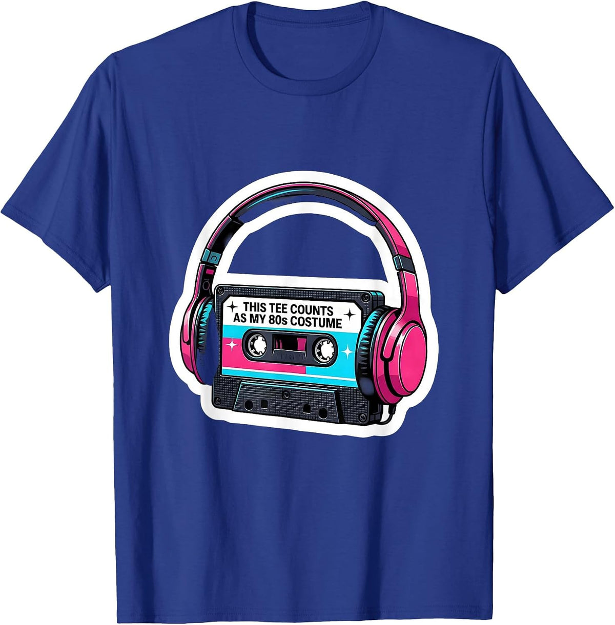 This Tee Counts As My 80s Costume Funny Retro Party T-Shirt - Royal Blue