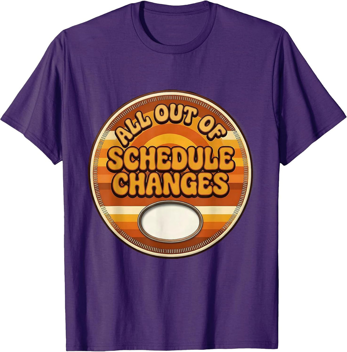 Men's All Out Of Schedule Changes Retro 70s Funny School Counselor T-Shirt - Purple