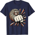 Fist Through Glass Graphic Tee - Bold Statement T-Shirt - Navy Blue