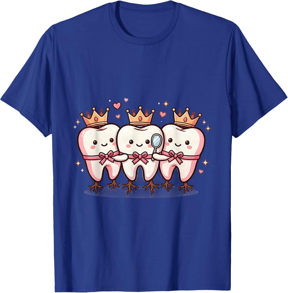 Cute Tooth Mascots Dental Breast Cancer Awareness October T-Shirt - Royal Blue