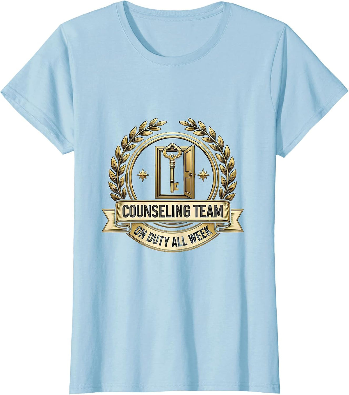 Women's Counseling Team On Duty All Week School Counselor T-Shirt - Baby Blue