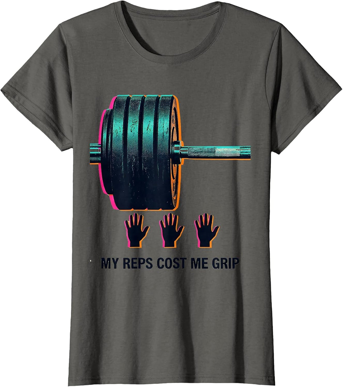 Women's My Reps Cost Me Grip Funny Gym Workout Weightlifting Humor T-Shirt - Asphalt Grey