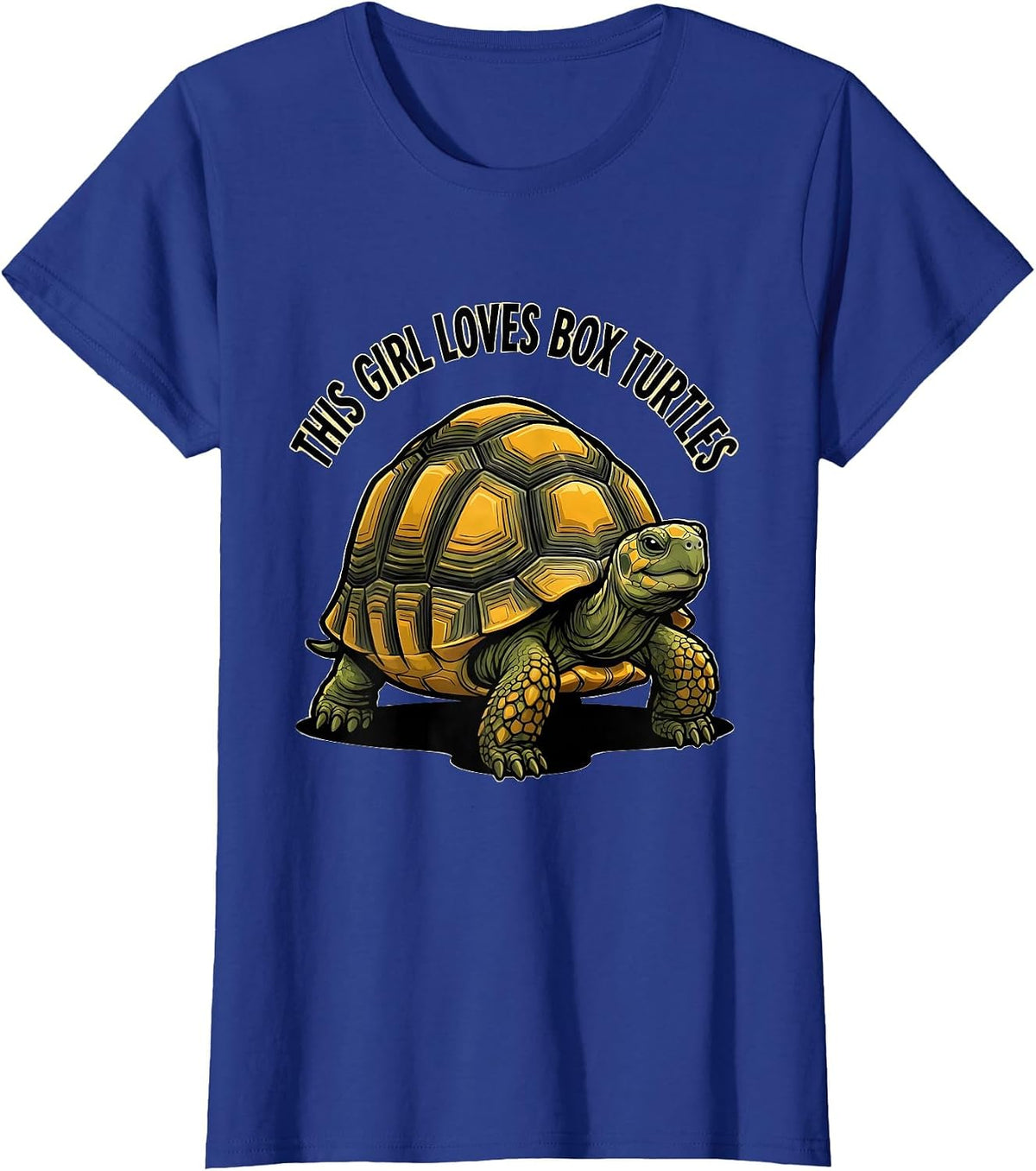 Women's This Girl Loves Box Turtles Cartoon Turtle Lover Gift T-Shirt - Royal Blue