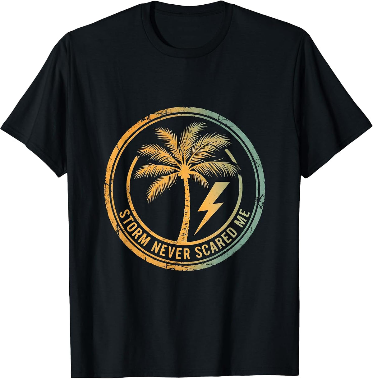 Men's Storm Never Scared Me Thunder Bold Design T-Shirt - Black