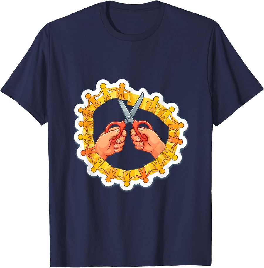 PreK Teacher Paper Chain Kids Graphic T-Shirt - Navy Blue