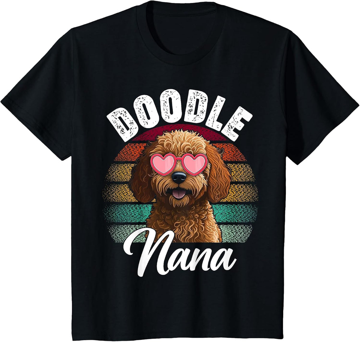 Retro Doodle Nana Goldendoodle Dog Lover Mothers Day Women T-Shirt - Black