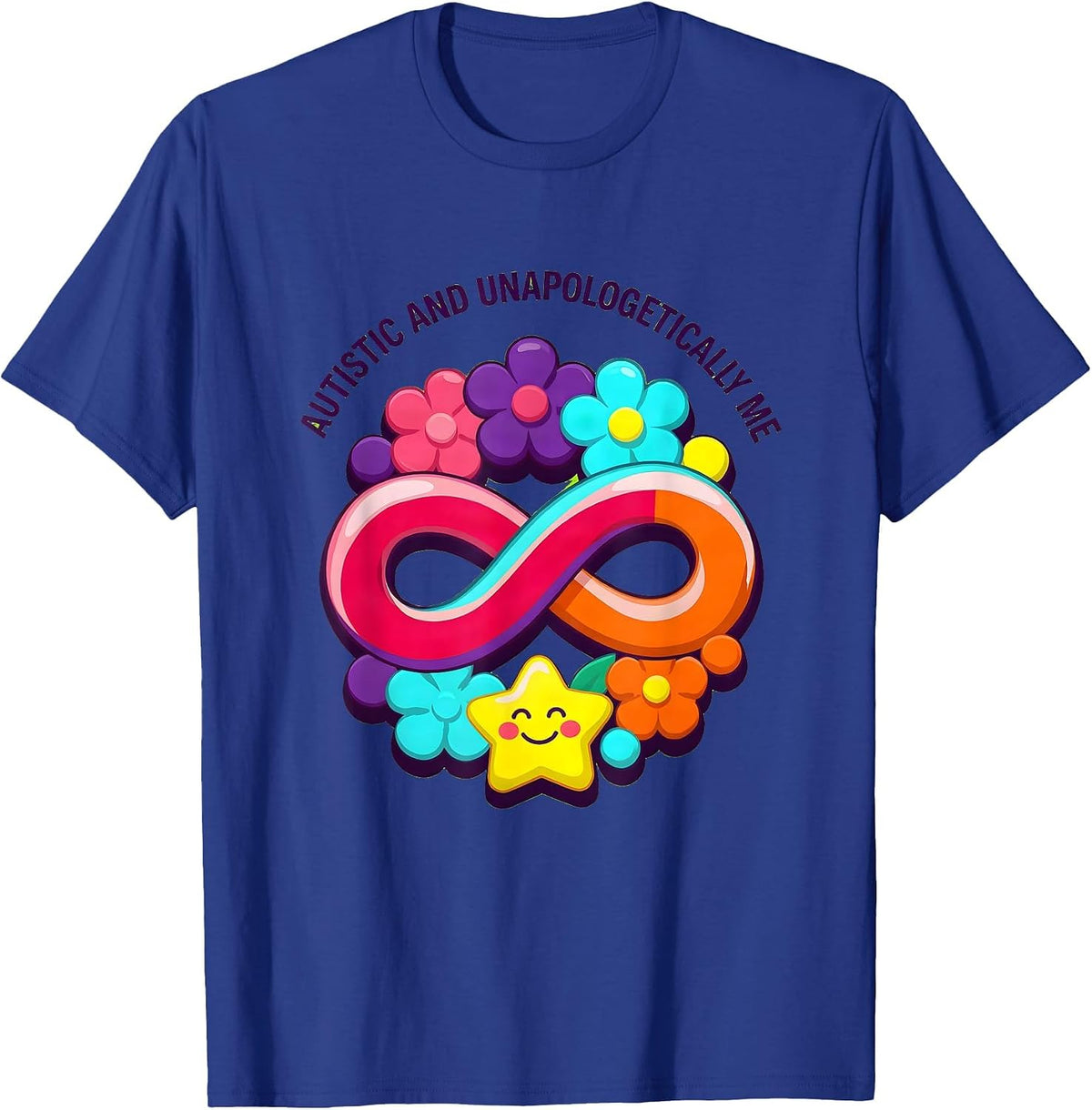 Men's Autistic and Unapologetically Me Autism Design T-Shirt - Royal Blue
