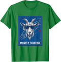 Men's Mostly Floating Technical Blueprint Goat Surfboard Humor T-Shirt - Kelly Green