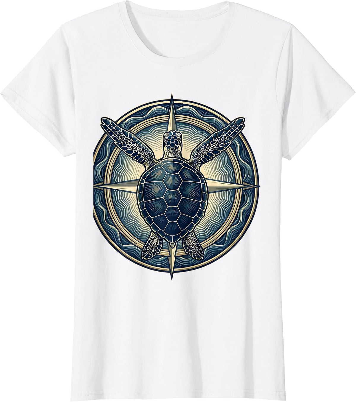 Sea Turtle Gliding Through the Open Ocean T-Shirt - White