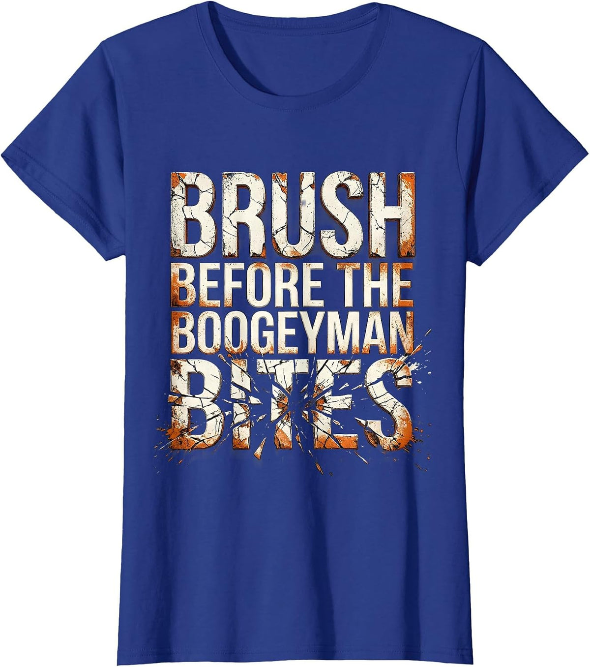 Women's Halloween Dental Brush Before the Boogeyman Bites T-Shirt - Royal Blue