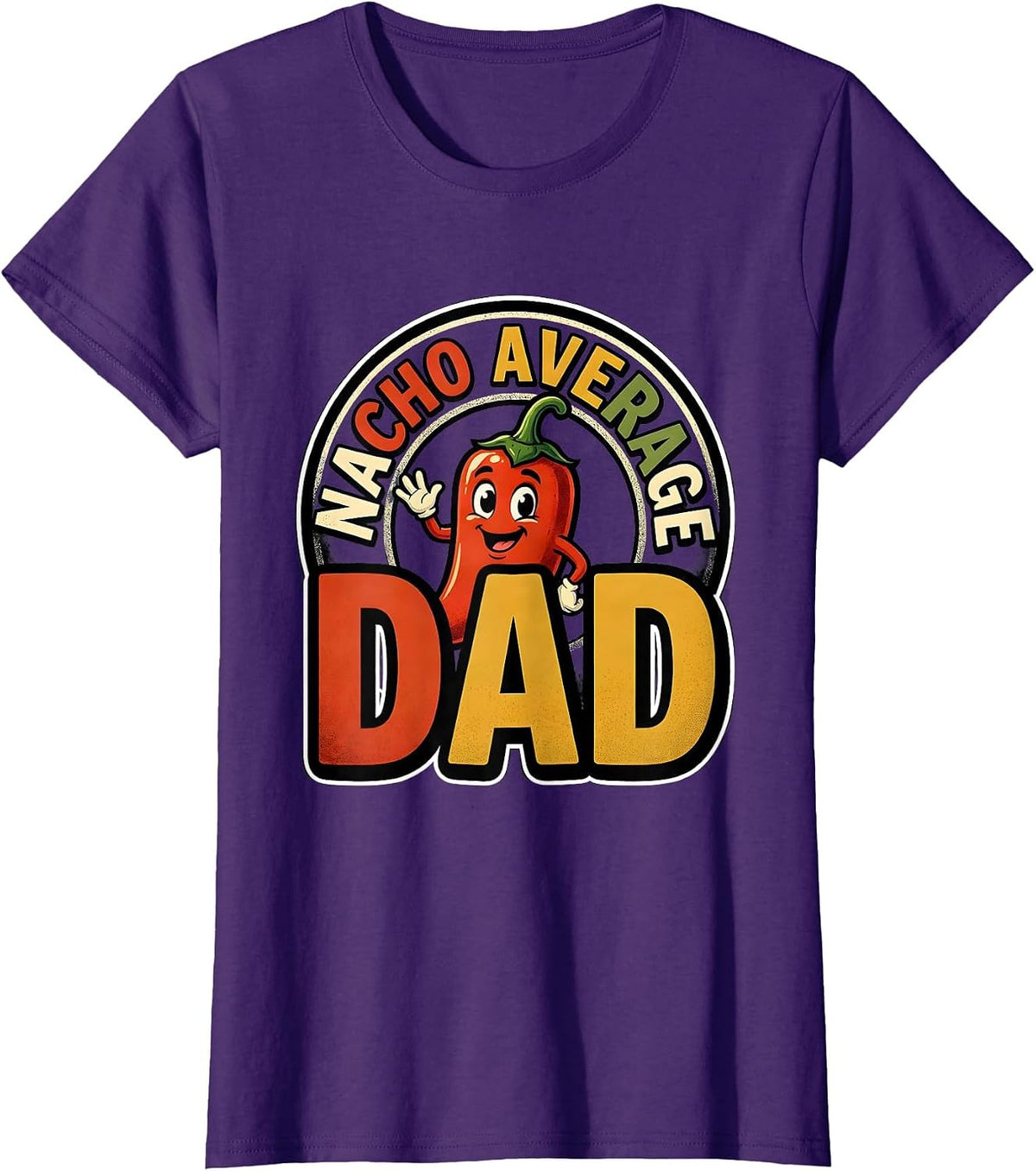 Women's Nacho Average Dad Funny Cartoon Cinco De Mayo Gift T-Shirt - Purple