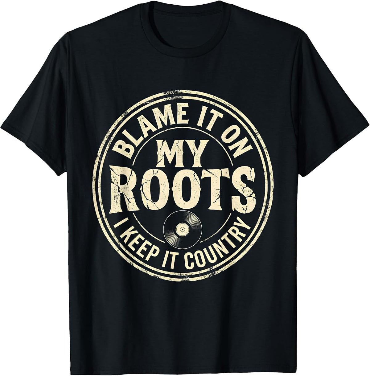 Men's Blame It On My Roots I Keep It Country Boho Western T-Shirt - Black