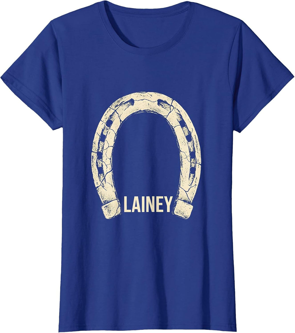 Women's Lainey Boho Western Monochrome Cowgirl Name Gift T-Shirt - Royal Blue