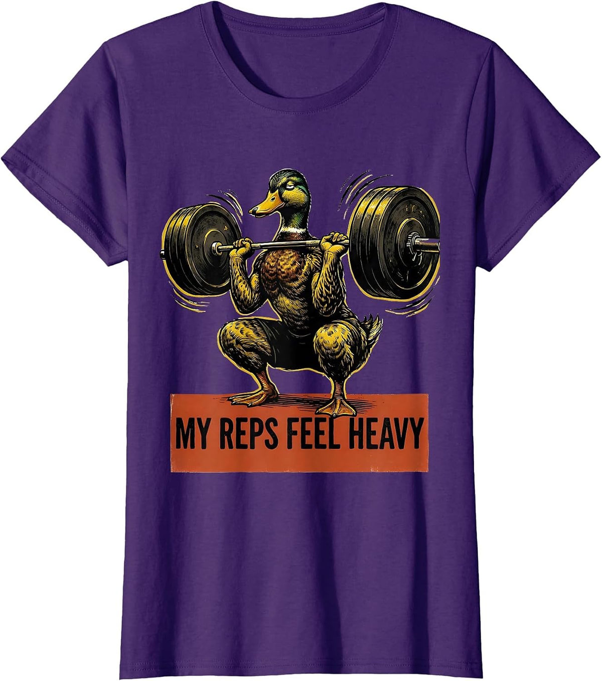 Women's My Reps Feel Heavy Funny Gym Weightlifting Workout Humor T-Shirt - Purple