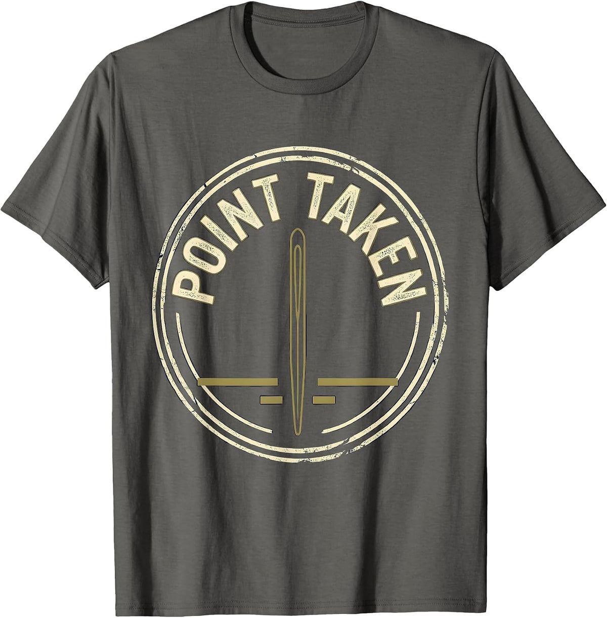 Men's Point Taken Funny Healthcare Wellness Worker Acupuncturist T-Shirt - Asphalt Grey