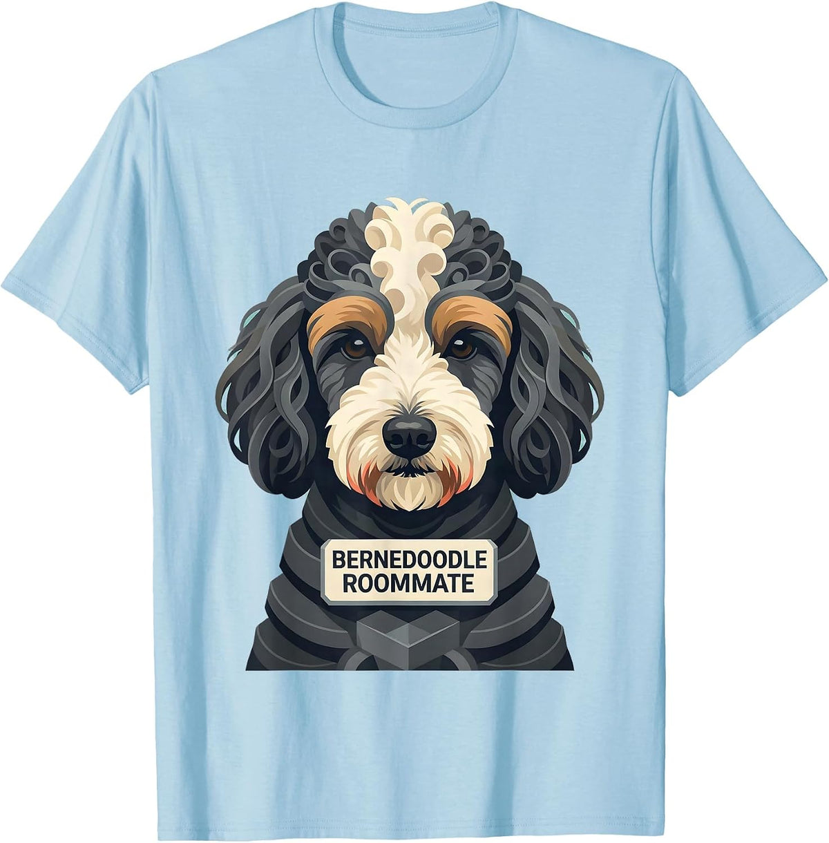 Men's Bernedoodle Roommate Funny Dog Mom Dad Doodle Lover Gift T-Shirt - Baby Blue