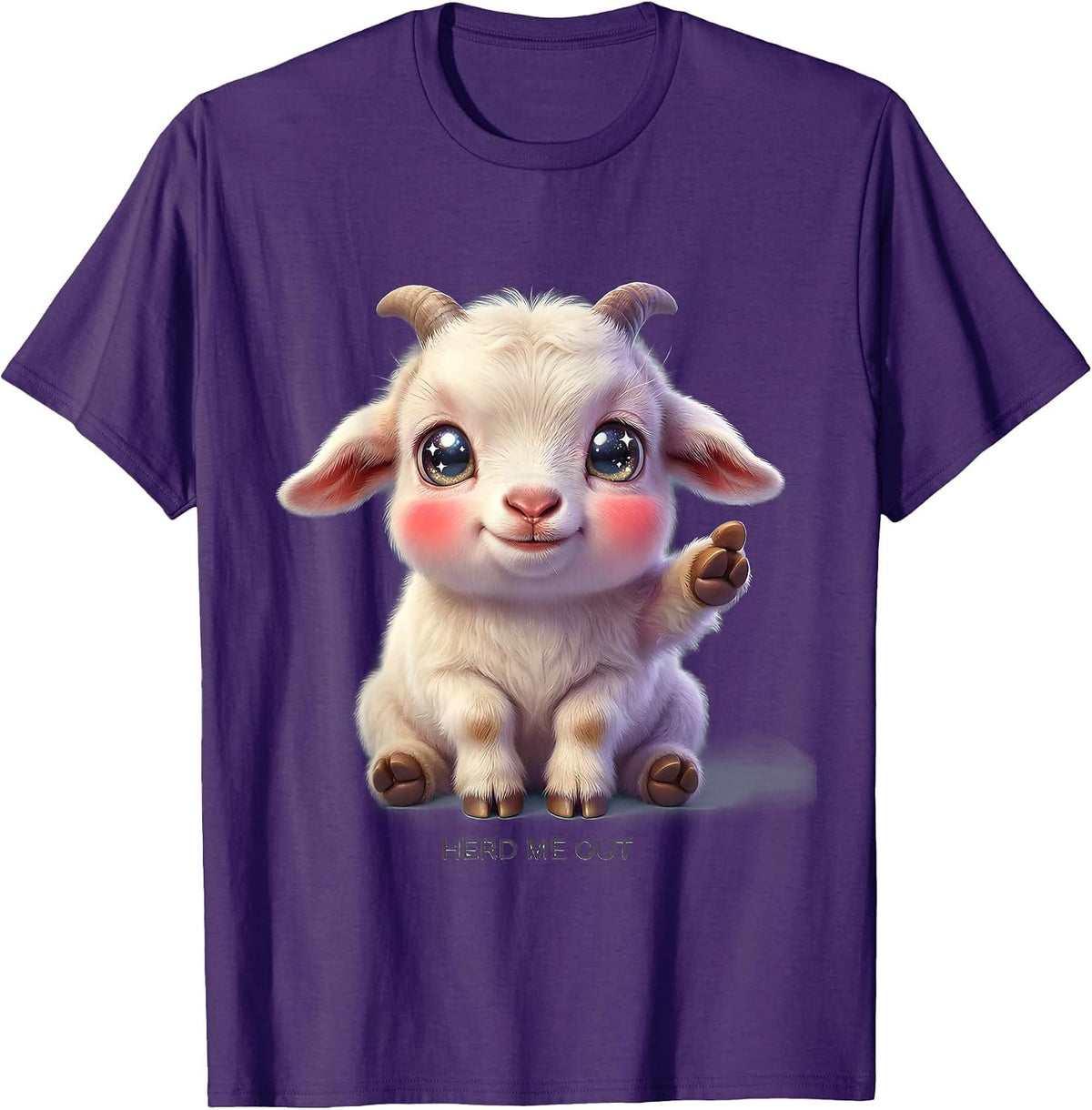 Herd Me Out Funny Goat Design T-Shirt - Purple
