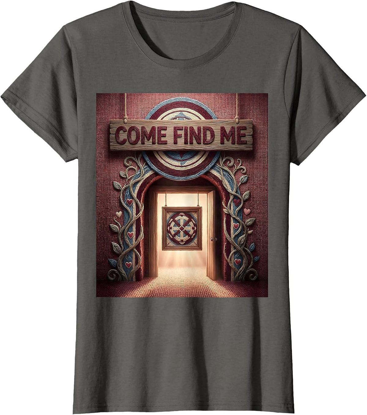 Women's Come Find Me Contemporary Tapestry School Counselor Student T-Shirt - Asphalt Grey