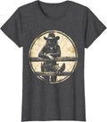 Women's Cowgirl Leaning on Fence Golden Hour Rodeo T-Shirt - Dark Heather Grey