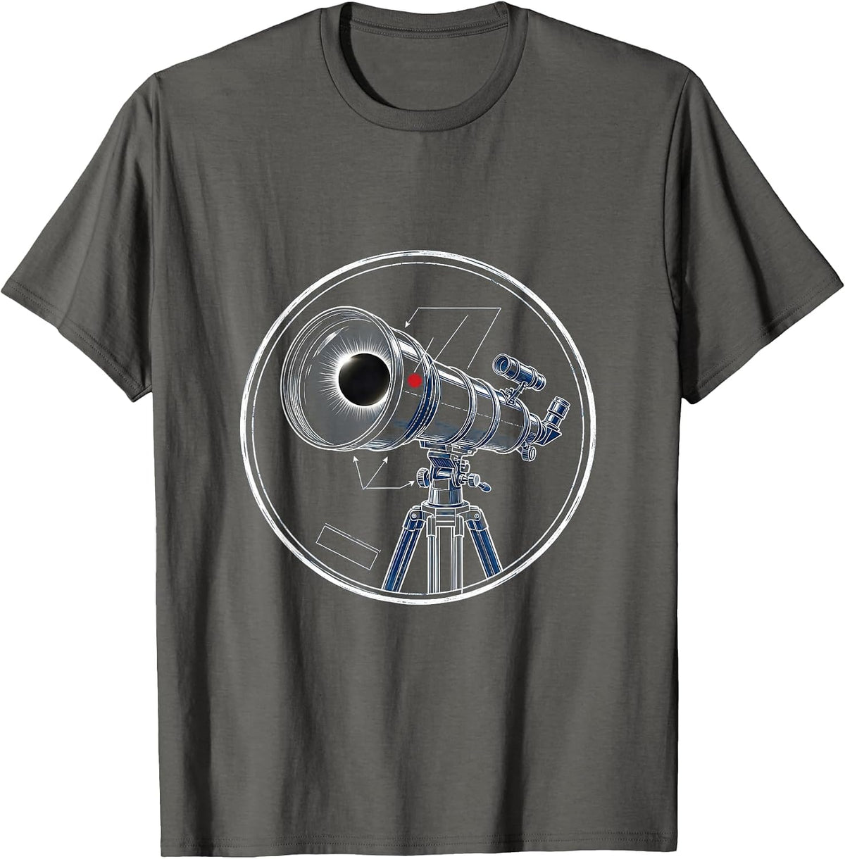Men's Solar Eclipse Telescope Science Teacher Gift T-Shirt - Asphalt Grey