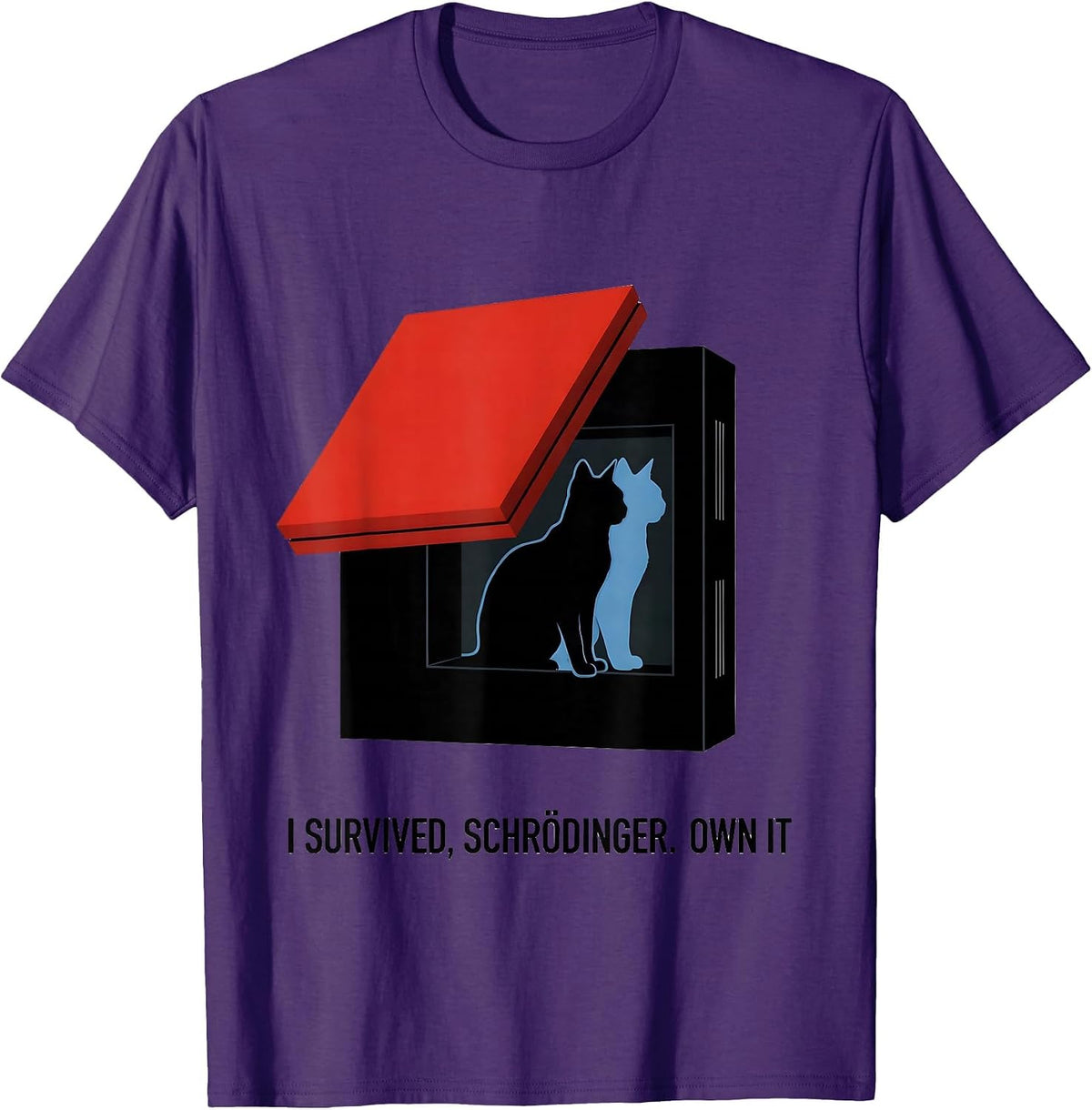 I Survived, Schrödinger Own It Bauhaus Modernist Science T-Shirt - Purple