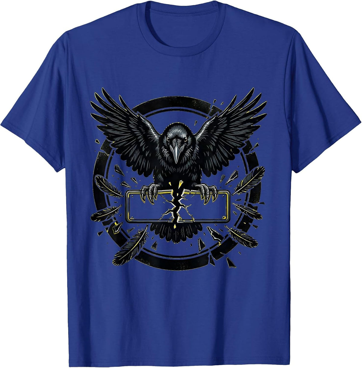 Fawk Off Crow Shredding Sign Graphic T-Shirt - Royal Blue