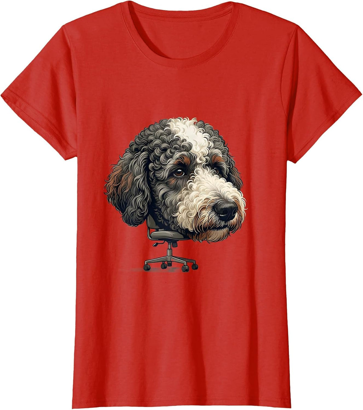 Women's Bernedoodle Editorial Humor Dog Owner T-Shirt - Red