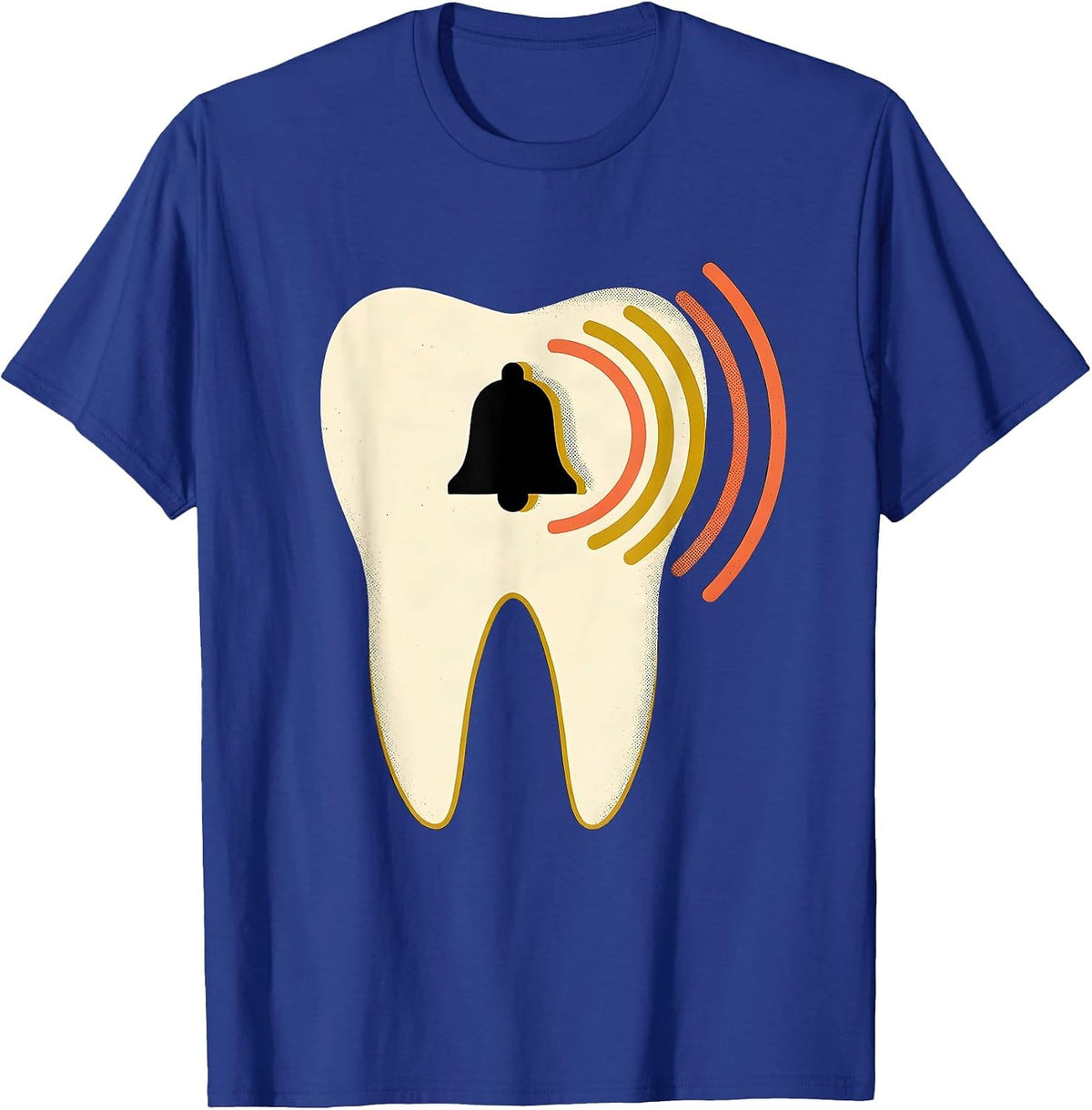 Oversized Tooth Midcentury Modern Dentist Christmas Humor T-Shirt - Royal Blue
