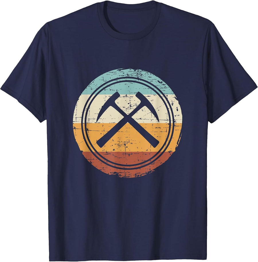 Retro Vintage Geologist Geology Stone T-Shirt - Navy Blue