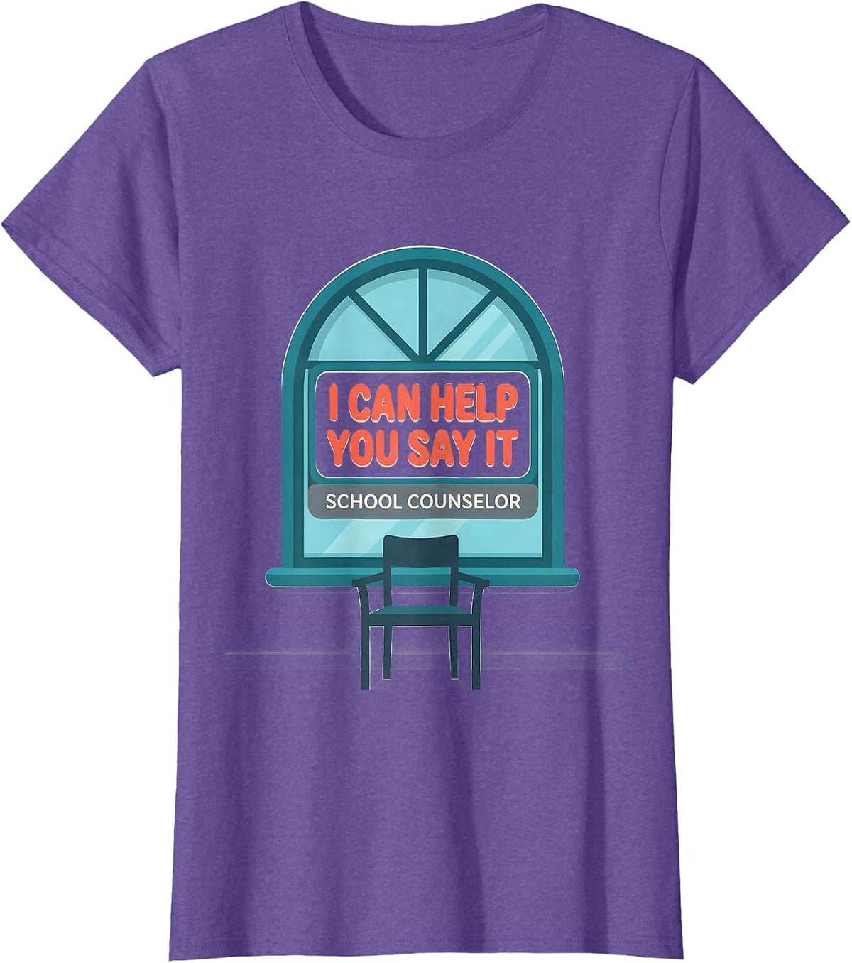 Women's School Counselor — I Can Help You Say It Funny T-Shirt - Purple Heather