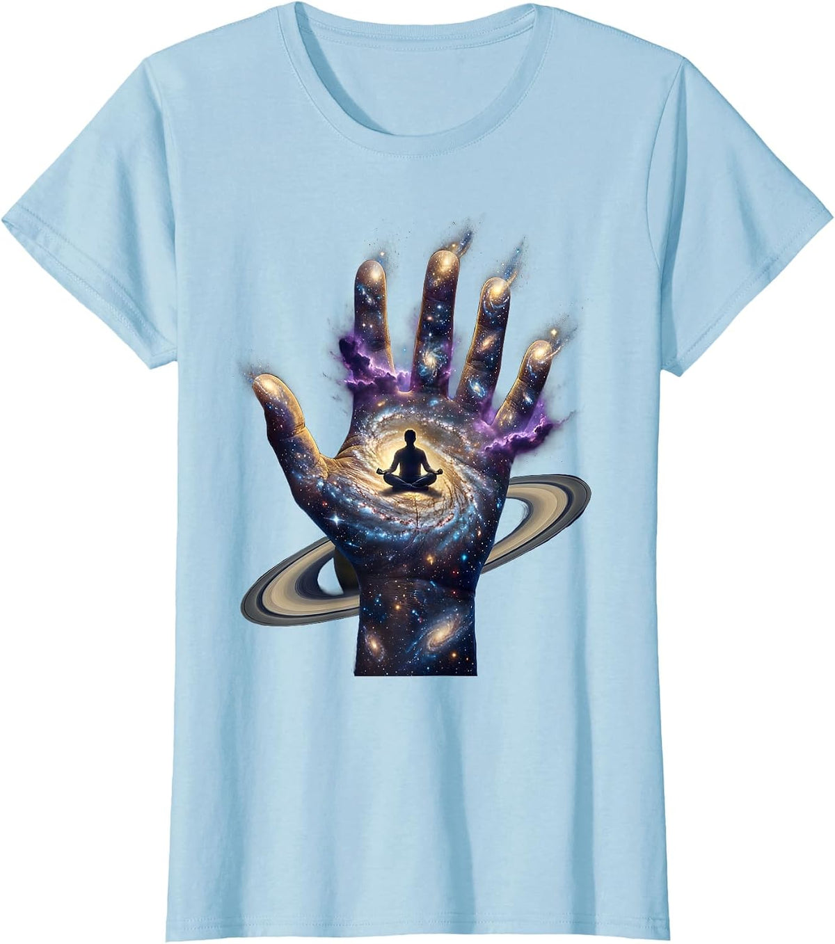 Mental Health Matters Giant Palm Figure Graphic T-Shirt - Baby Blue