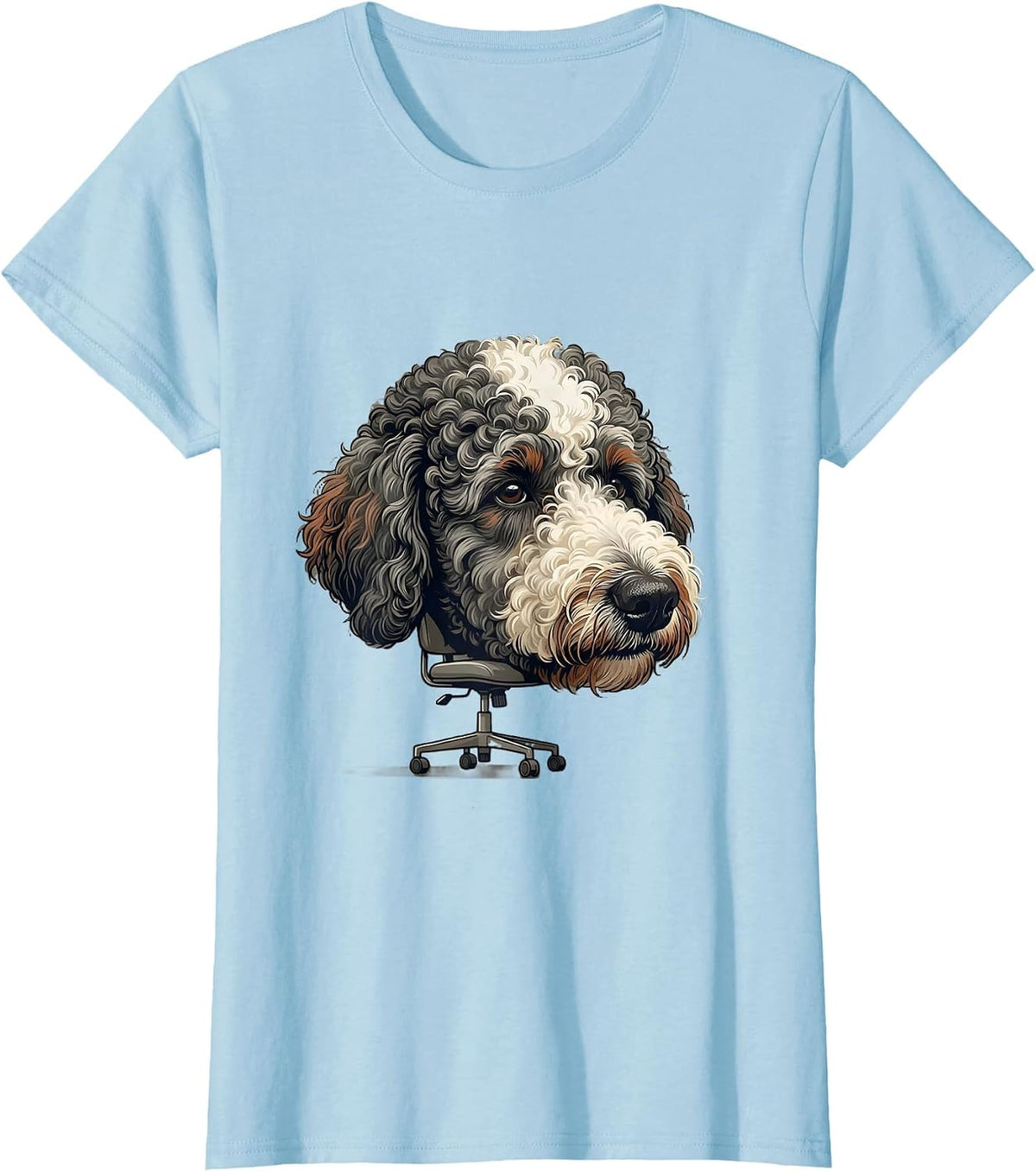 Women's Bernedoodle Editorial Humor Dog Owner T-Shirt - Baby Blue
