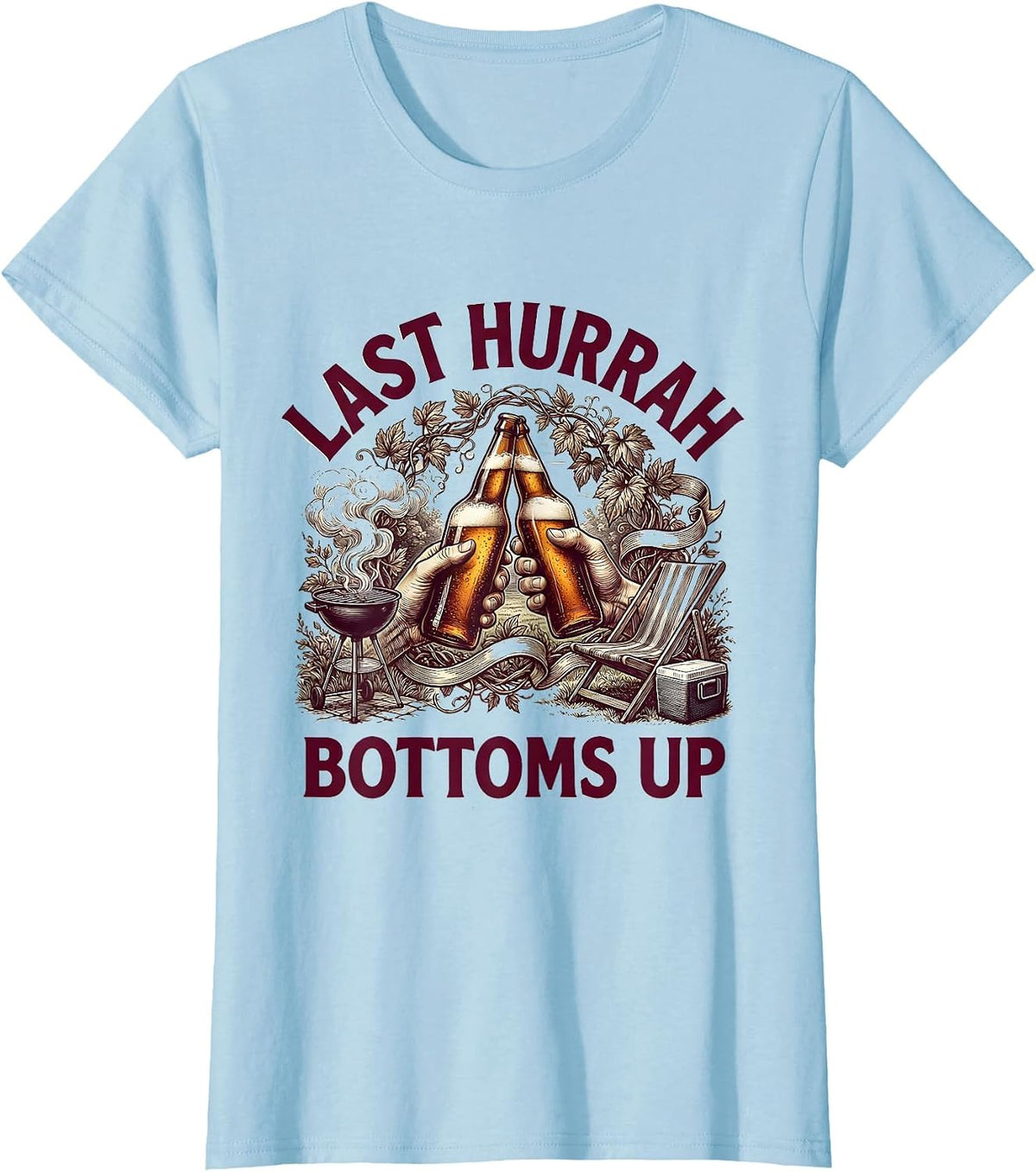 Women's Last Hurrah Labor Day Beer Toast Graphic T-Shirt - Baby Blue