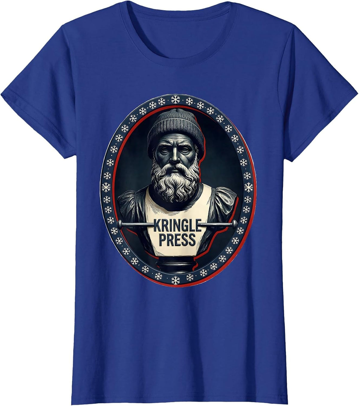 Women's Kringle Press Funny Christmas Gym Bodybuilding Workout T-Shirt - Royal Blue