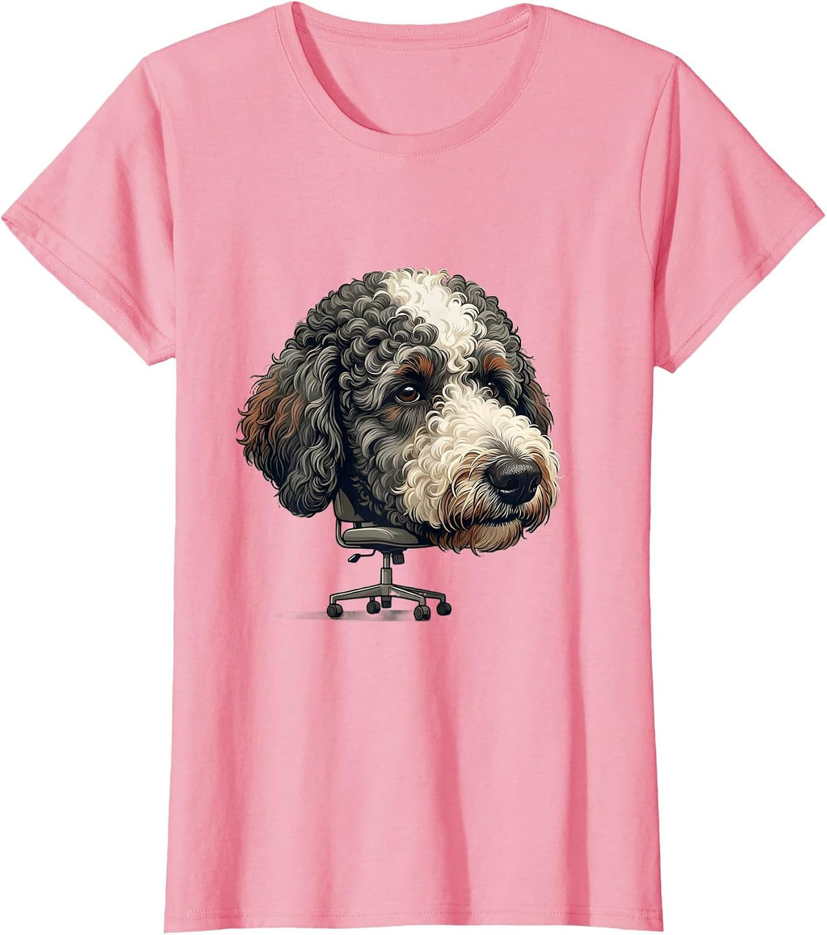 Women's Bernedoodle Editorial Humor Dog Owner T-Shirt - Pink