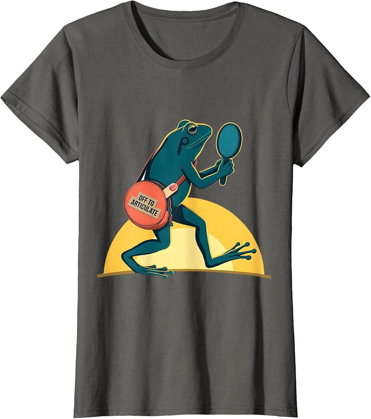 Women's Off To Articulate Funny Frog Speech Therapist Back to School T-Shirt - Asphalt Grey