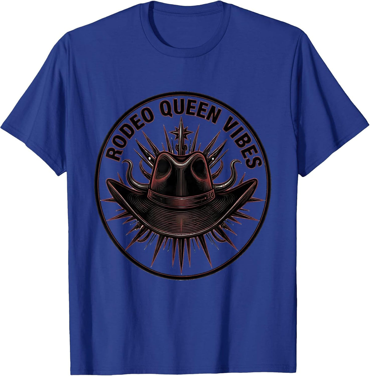 Men's Rodeo Queen Vibes Cowgirl Design T-Shirt - Royal Blue