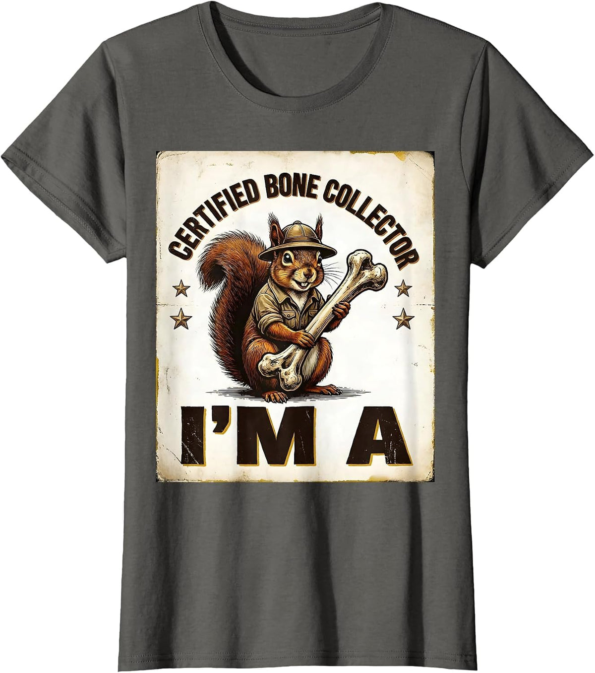 Women's I’m A Certified Bone Collector Vintage Funny Crude Adult T-Shirt - Asphalt Grey