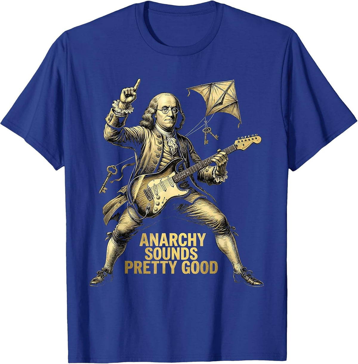 Anarchy Sounds Pretty Good Punk Band Design T-Shirt - Royal Blue