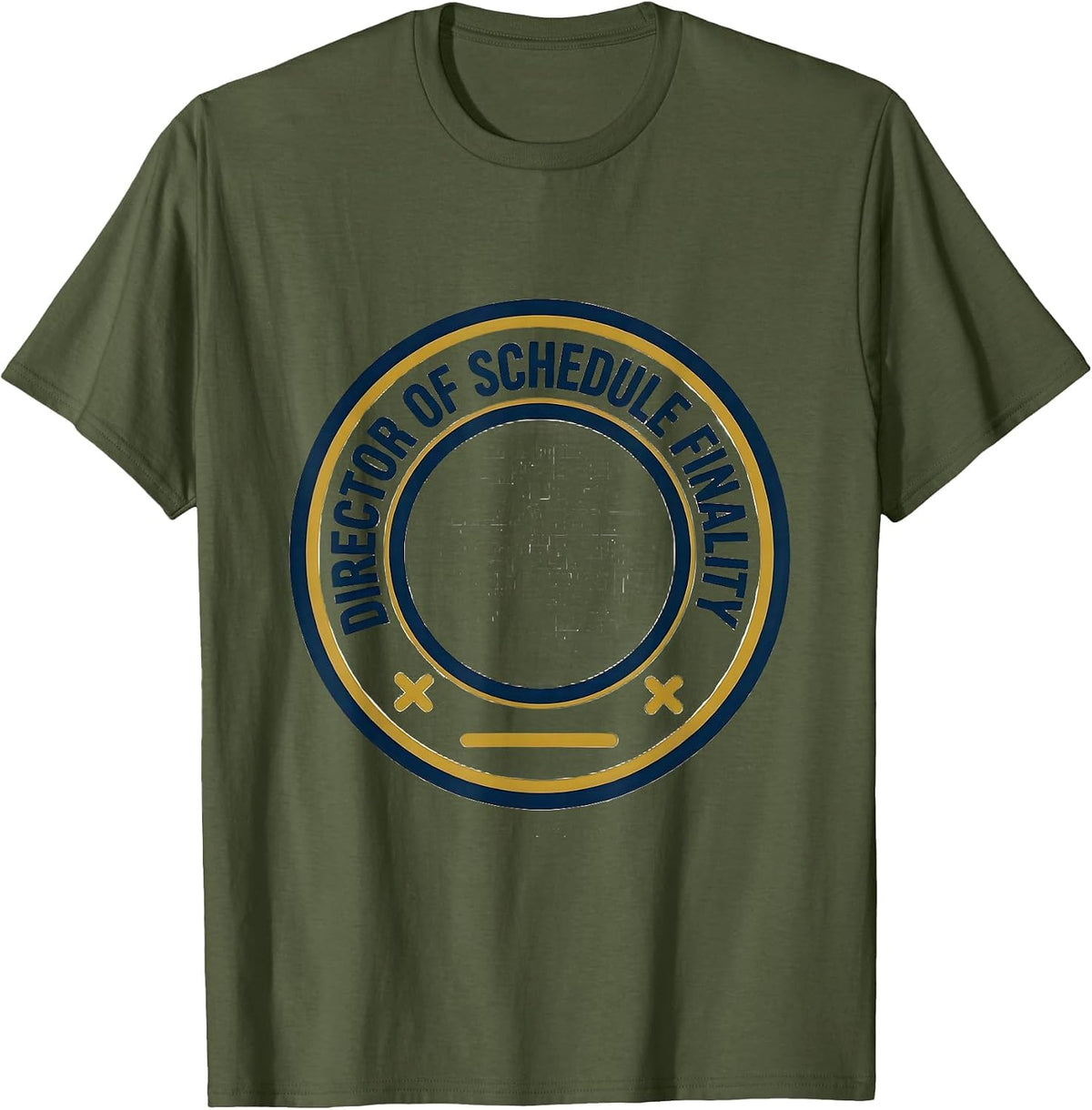 Men's Director Of Schedule Finality Groovy School Counselor Humor T-Shirt - Olive Green