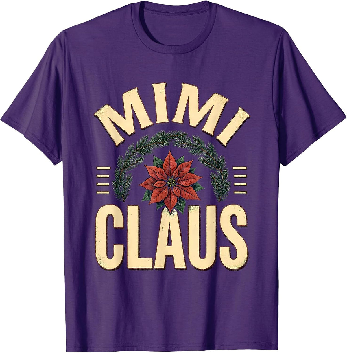 Mimi Claus Vintage Family Matching Christmas Pajama Role T-Shirt - Purple