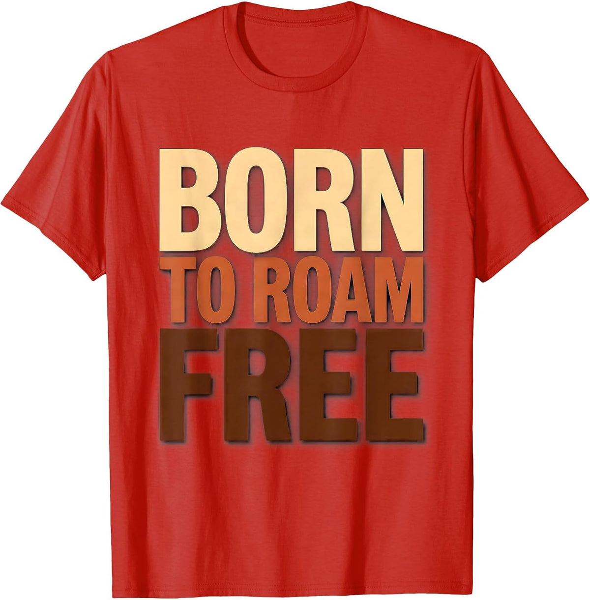 Men's Born to Roam Free Goat Wilderness Design T-Shirt - Red