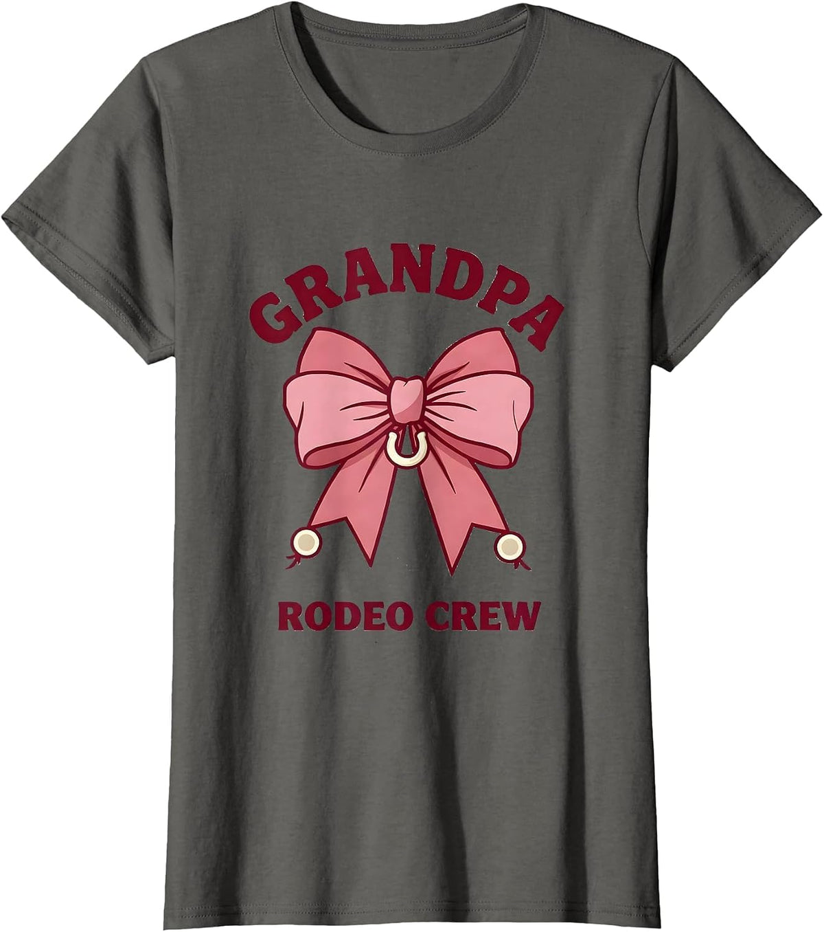 Women's Grandpa, Rodeo Crew Coquette CowGirl Birthday Party Family T-Shirt - Asphalt Grey