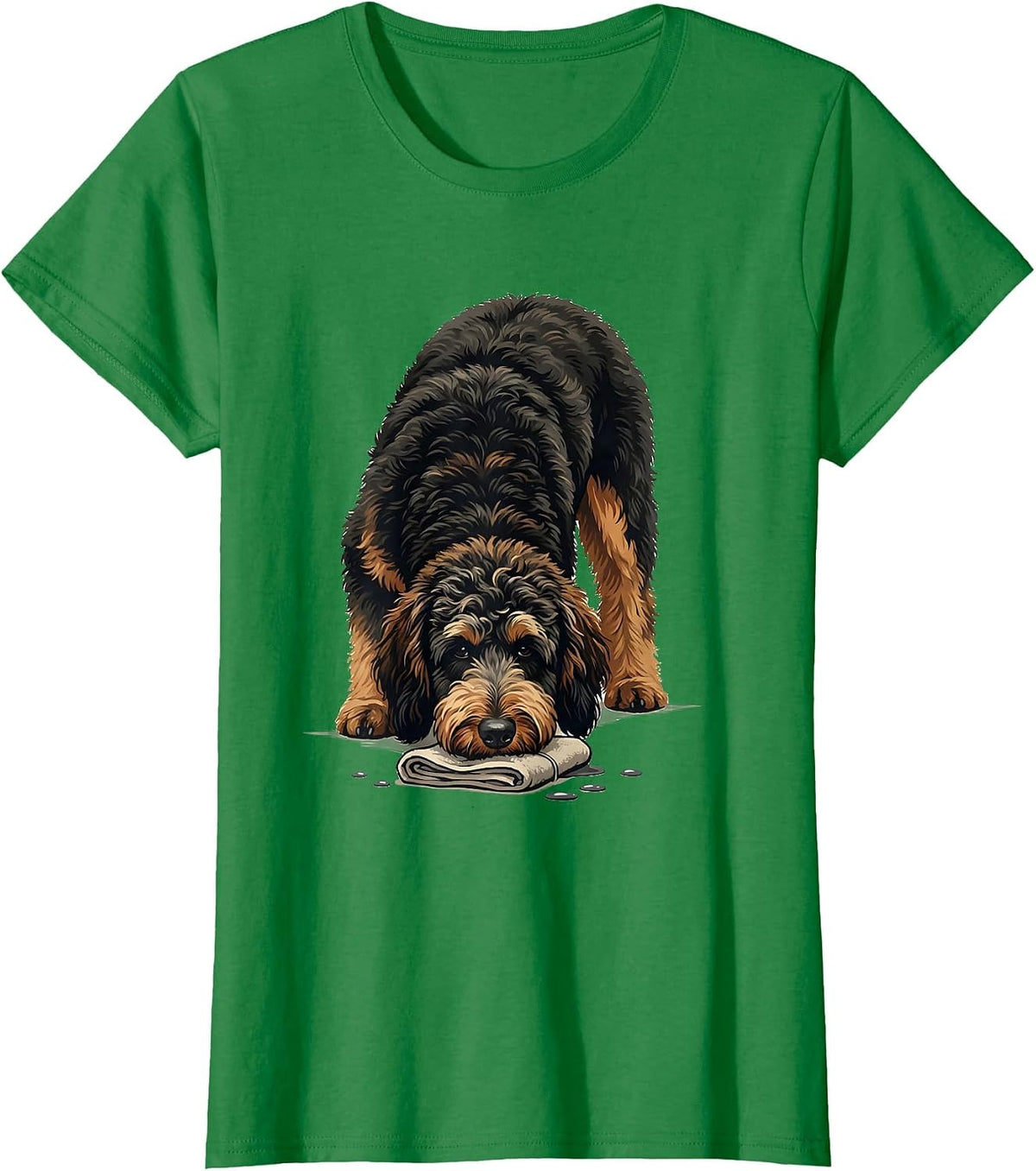 Women's Bernedoodle Jowls Humor Bernese Mountain Dog Owner T-Shirt - Kelly Green