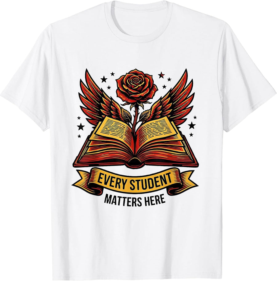 Men's Every Student Matters Here School Counselor Design T-Shirt - White