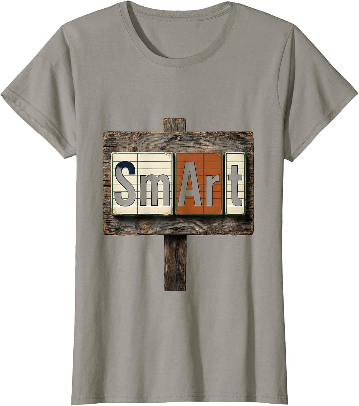 Women's SMArT Vintage Science Nerd Periodic Table Pun Humor T-Shirt - Slate Grey