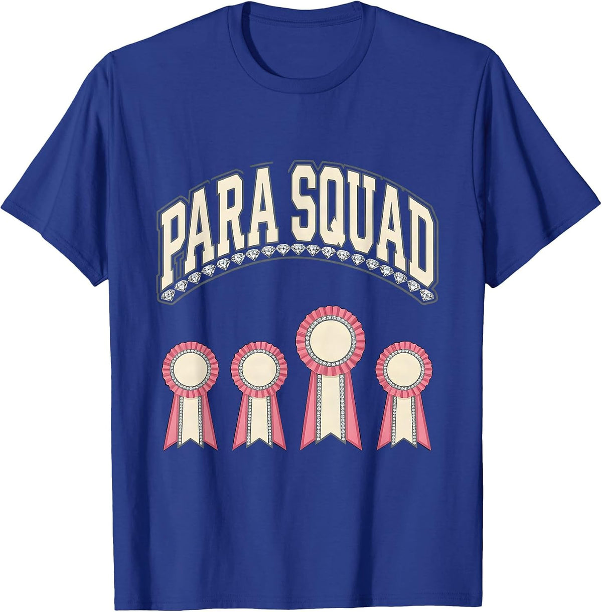 Men's Para Squad Sparkle Varsity Paraeducator Appreciation Teacher T-Shirt - Royal Blue