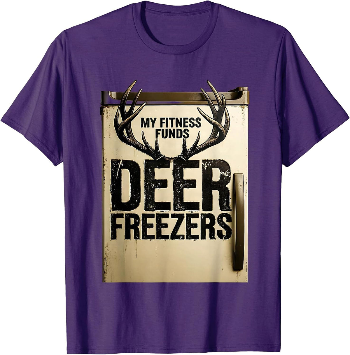 My Fitness Funds Deer Freezers Funny Hunting Dad Hunter Gift T-Shirt - Purple