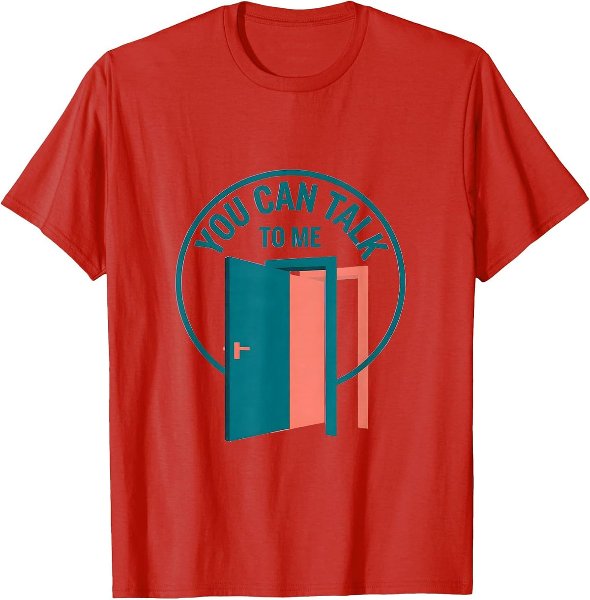 Men's You Can Talk To Me Supportive Counselor Mental Health T-Shirt - Red
