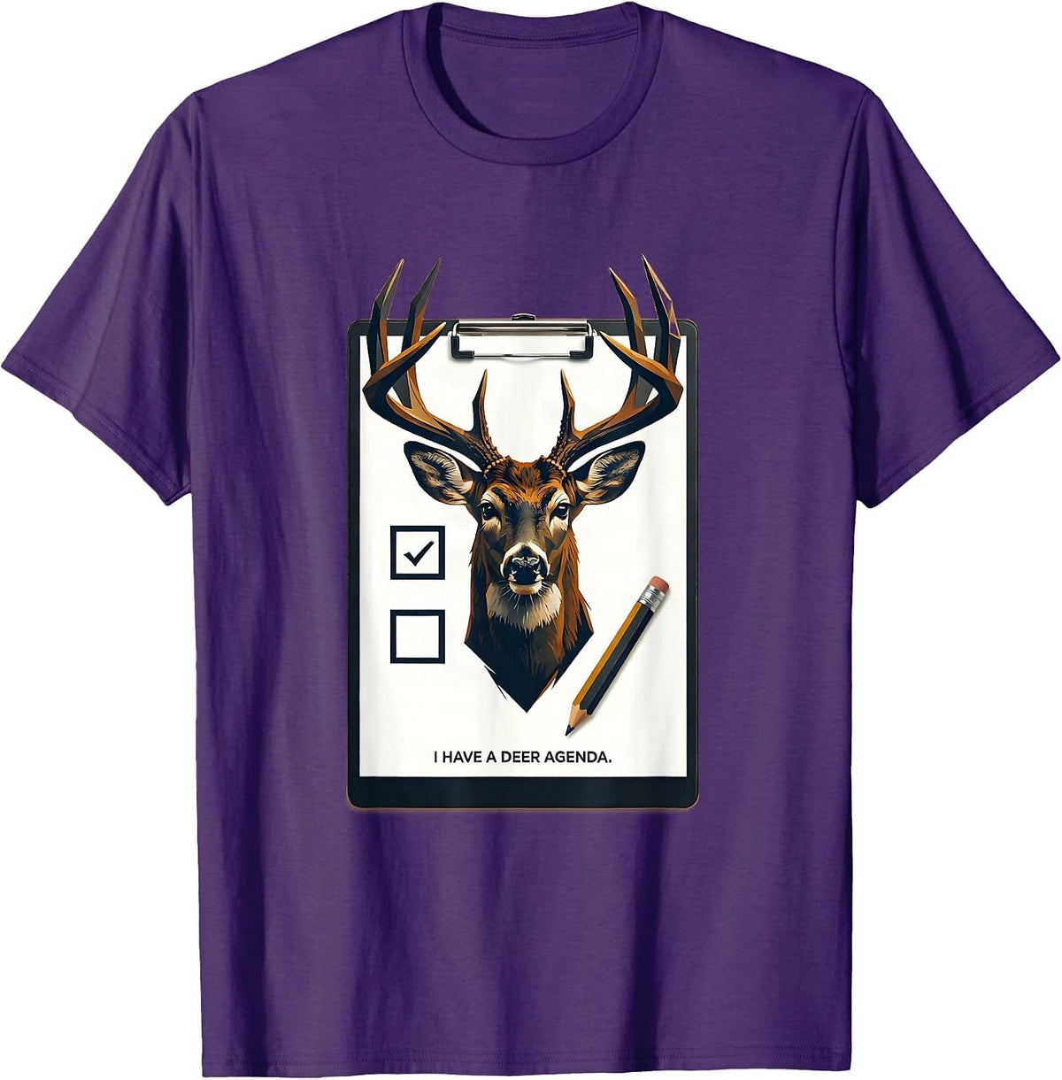 Men's I Have A Deer Agenda Funny Deer Hunting Camo Dad Humor T-Shirt - Purple
